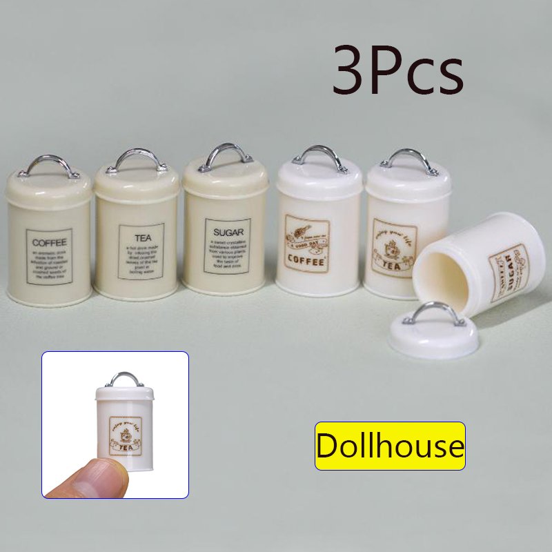 Coffee Tea & Espresso Appliances - 3Pcs Miniatur Puppenhaus Mini Lebensmittel/Tee/Kaffeedosen Runde