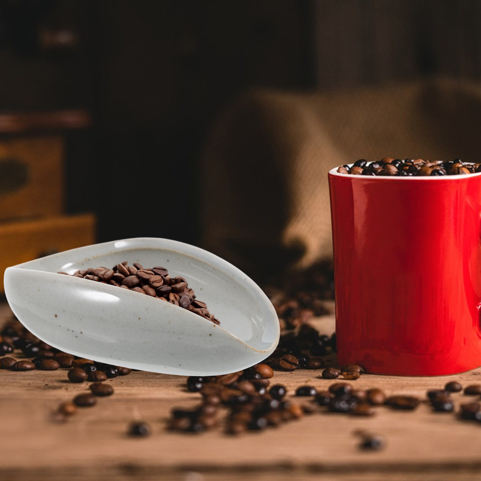 Coffee Tea And Leaf - Keramik-Kaffeebohnen-Dosierschale Multifunktions-Wägebecher für Espresso-Bohnen, Kaffeesatz, Teeblätter