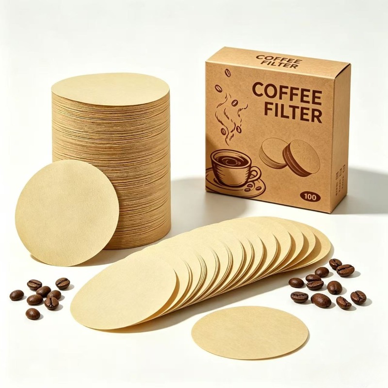 Coffee Tea Replacement - Ersatz-Kaffeepapierfilter, ungebleichtes rundes Filterpapier, Einweg-Kaffeemaschinen zum