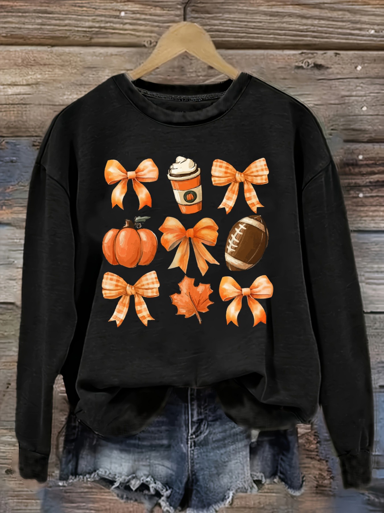 Coffee & Tea Garden Lincoln Menu - Damen-Freizeit-T-Shirt mit langen Ärmeln und Rundhalsausschnitt,