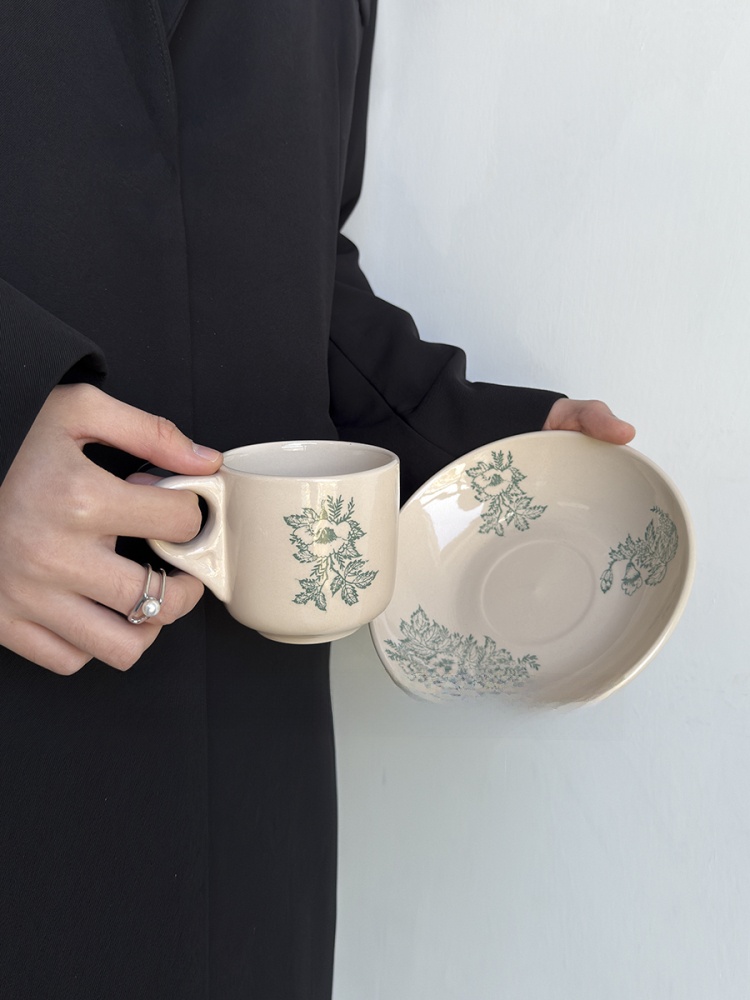 Coffee Tea And Leaf - Limitierte Auflage Vintage Frühlingsgrüne Blatt-Keramik-Kaffeetasse Nachmittagstee-Wassertasse