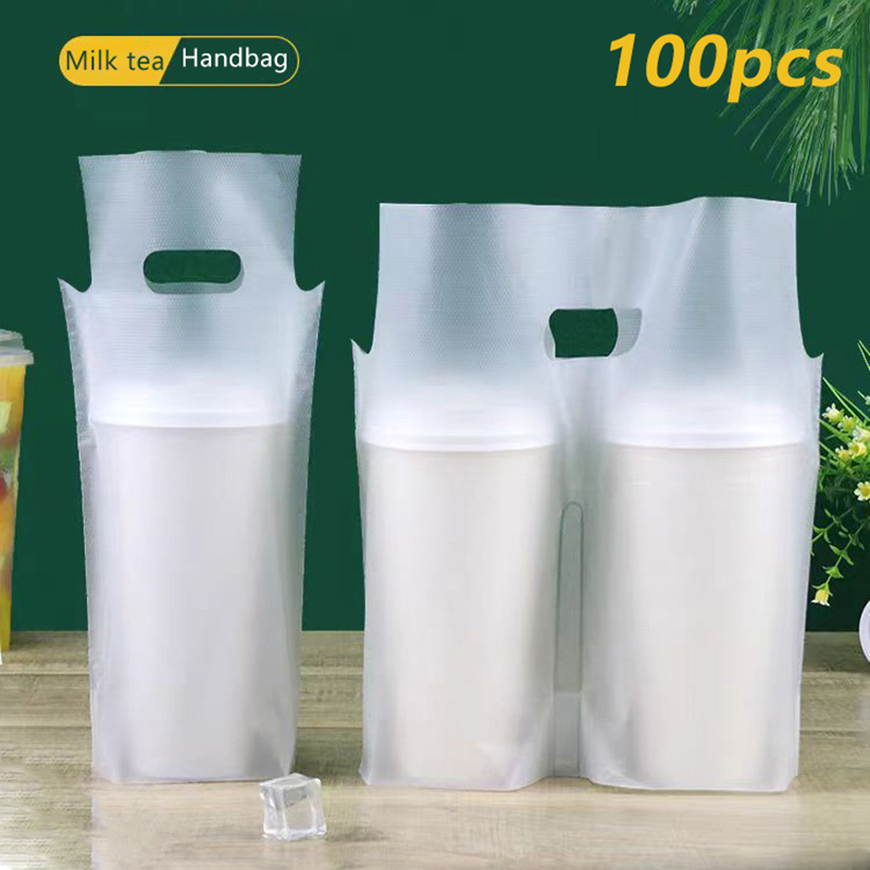 Coffee Tea Pictures - 100 Stück Einweg-Milchtee-Verpackungsbeutel, mattiert, transparent, für