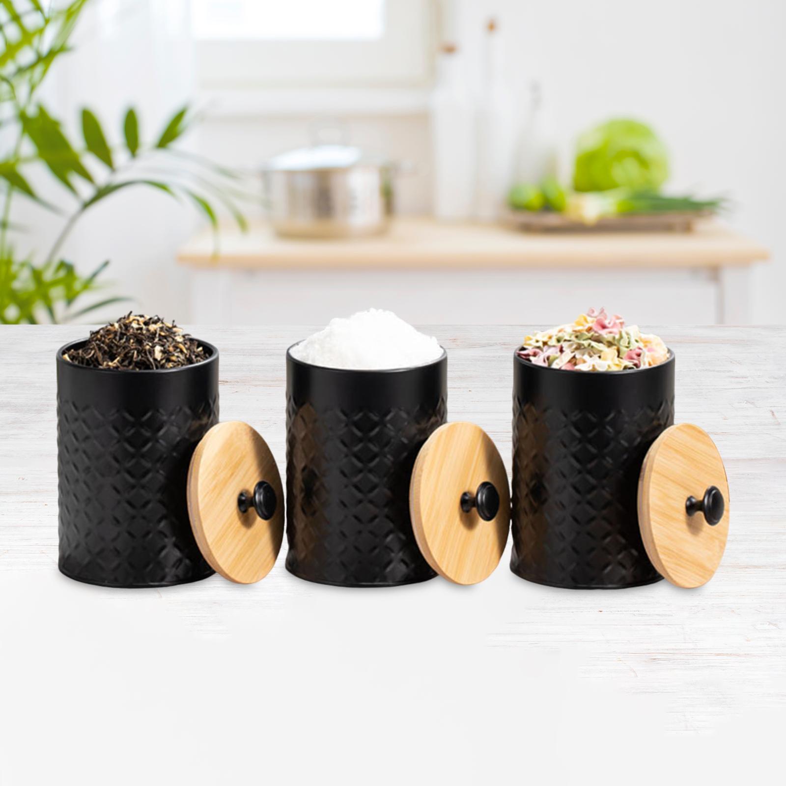 Coffee Tea Sugar Container Set - 3x Tee-Kaffee-Zucker-Behälter-Set, Küchenbehälter-Set, Küchendekoration, Mehrzweck für