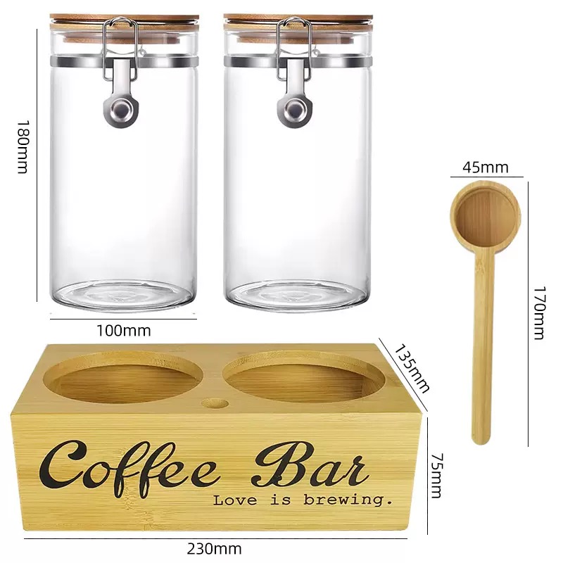 Coffee Tea Jars - Kaffee-Vorratsdosen, 2er-Pack mit Deckel und Schaufeln,