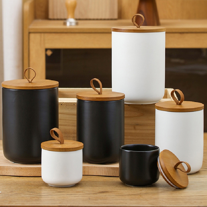 Coffee Tea Sugar Container Set - Nordische Keramik Vorrats glas matt versiegelte