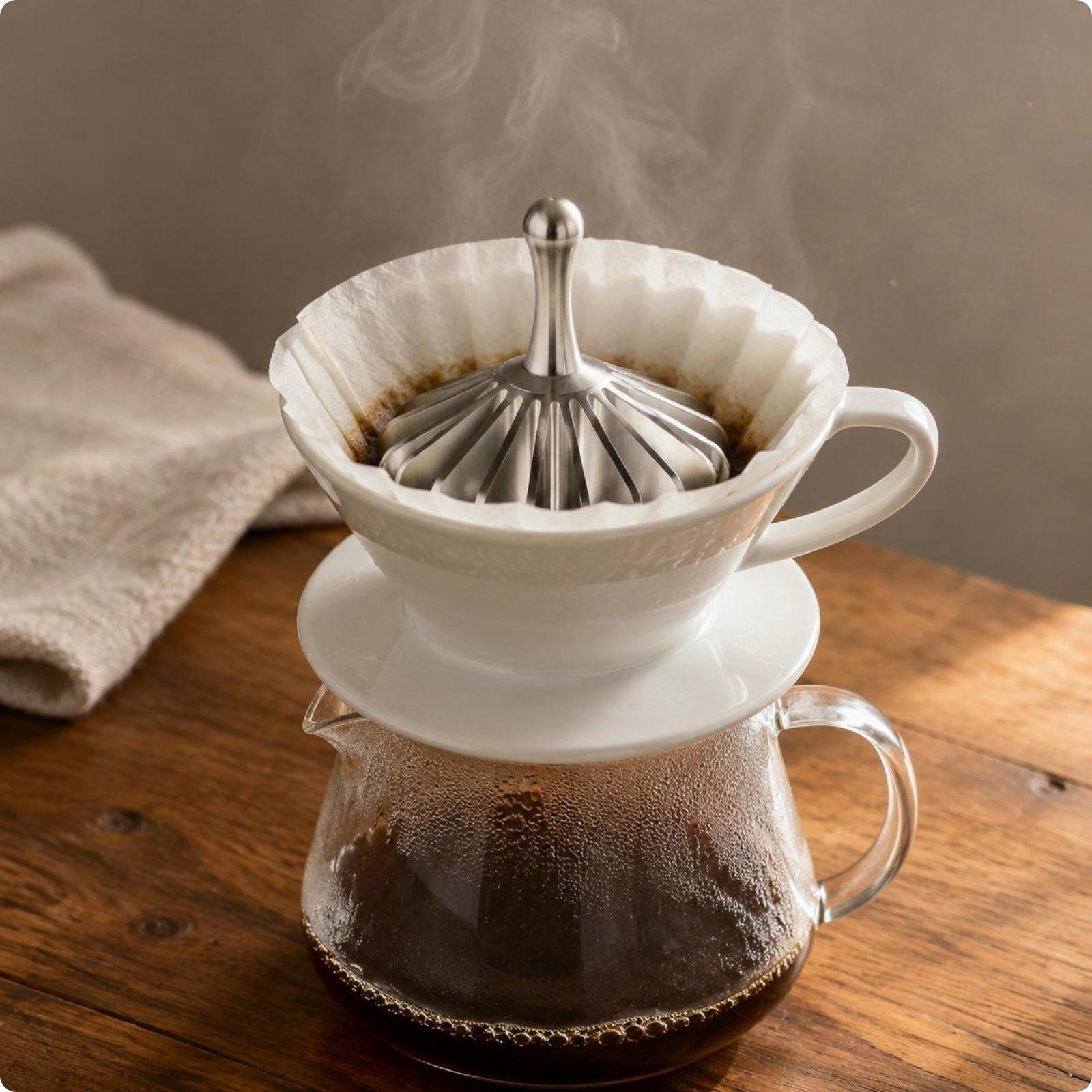 Coffee Dripper V60 - Hitzebeständiger Kaffee-Papierfilter Manueller Brüh-Dripper Liner Settler