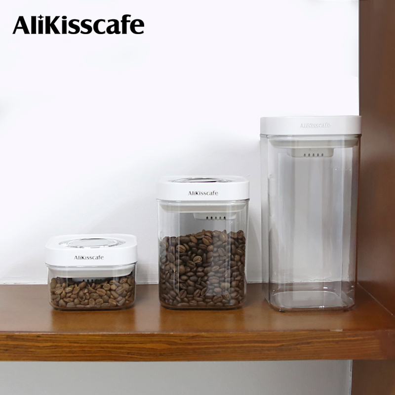 Coffee Tea Jars - AliKisscafe Kaffeebohnen-Aufbewahrungsbehälter, vakuumversiegeltes Tankglas, Teedosen, Espressomaschine,