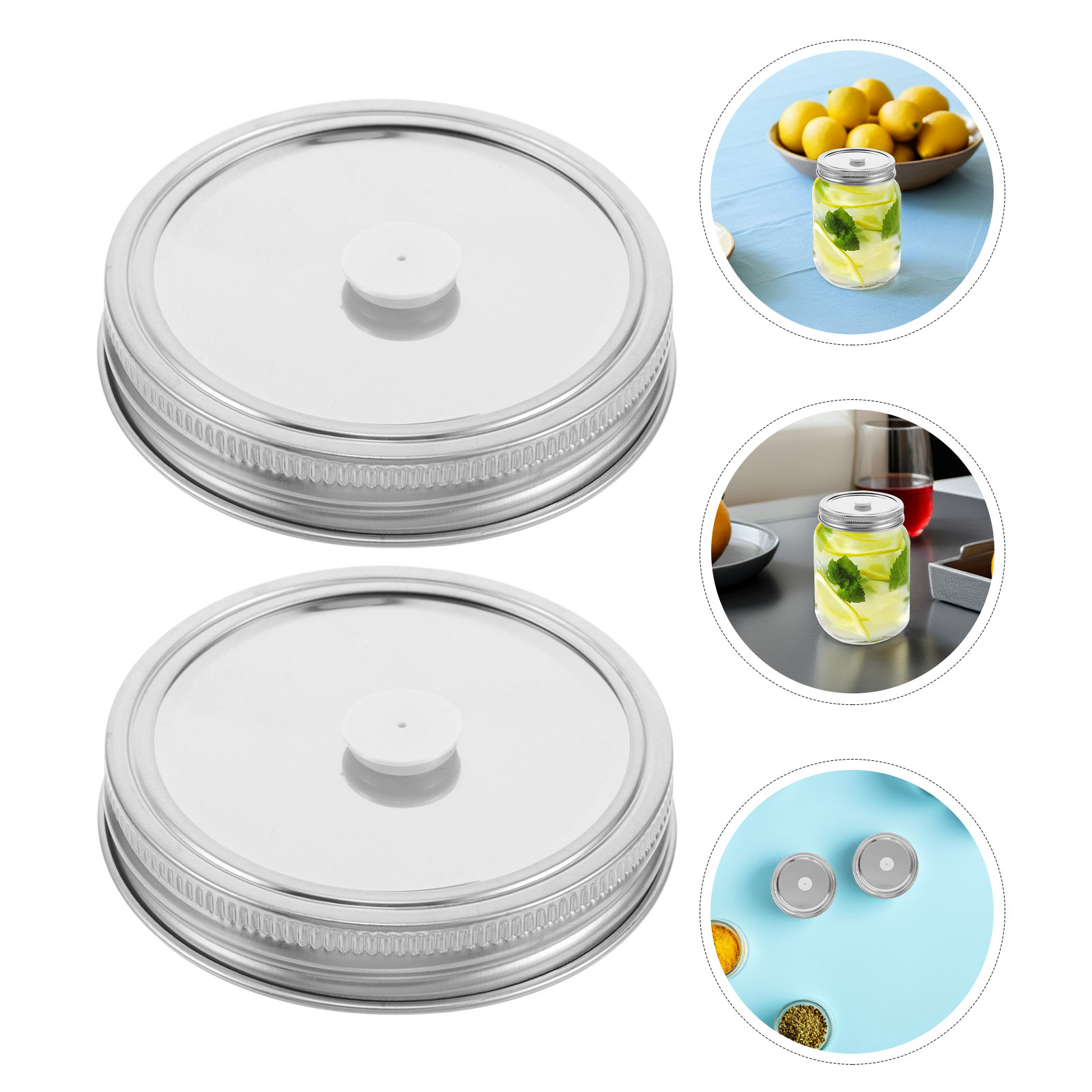 Coffee Tea Replacement - 4 Stück Vakuumdichte Ersatzdeckel für Einmachgläser,