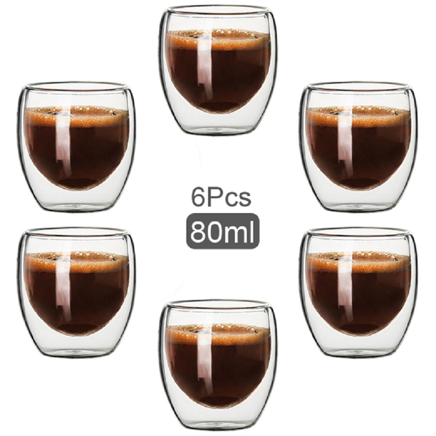 Coffee Tea Pictures - Doppelwandige Kaffeetassen aus Glas, Glasbecher, doppelwandige