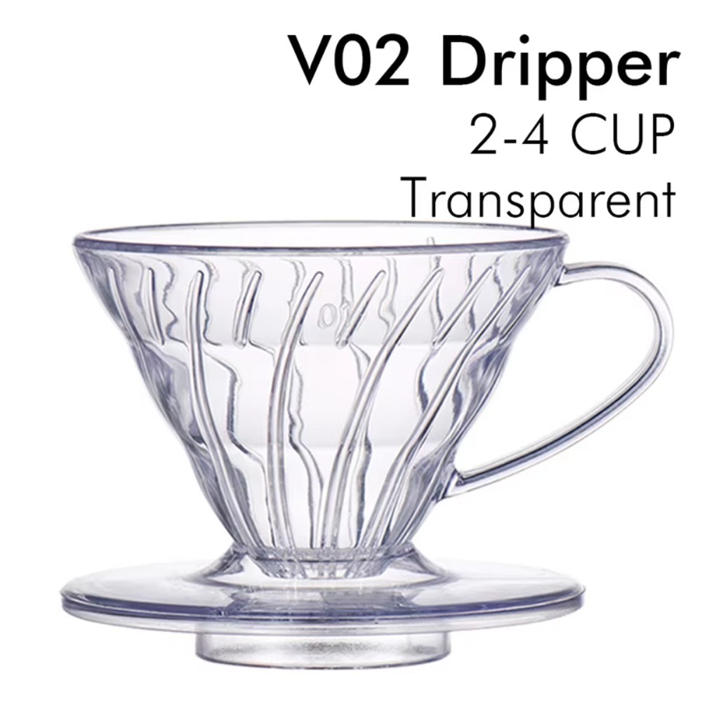 Coffee Dripper V60 - Neuer Kunststoff-Kaffee-Handfilter, V-förmig, 60 01/02, Kaffeefilter-Trichter,