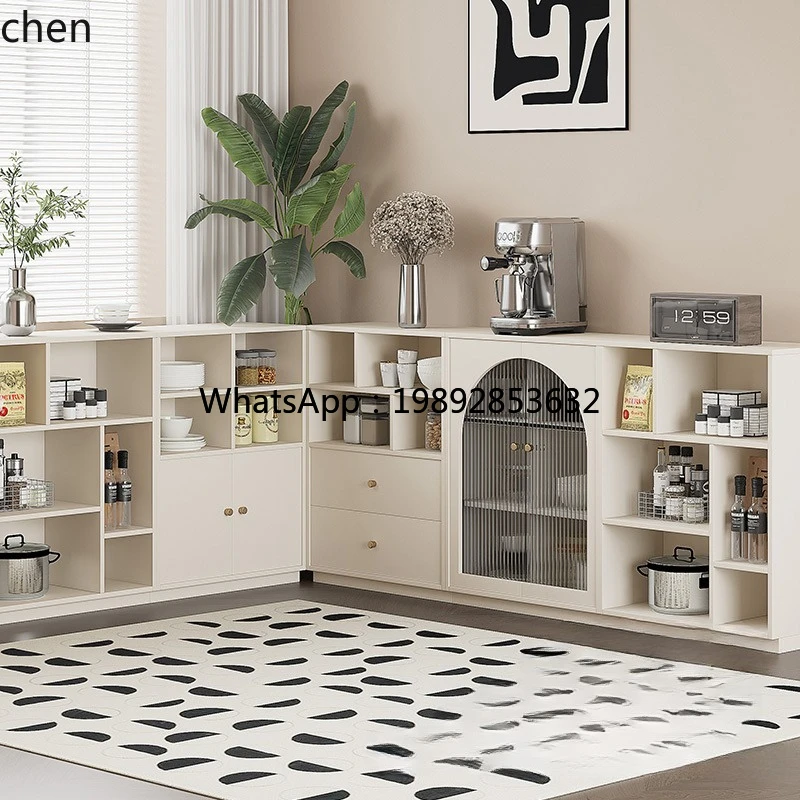 Coffee & Tea Garden Lincoln Menu - i7 Cremefarbener Windschrank Kombinations-Mahlzeiten-Sideboard Küchenschrank Tee-Kaffee-Beistellschrank