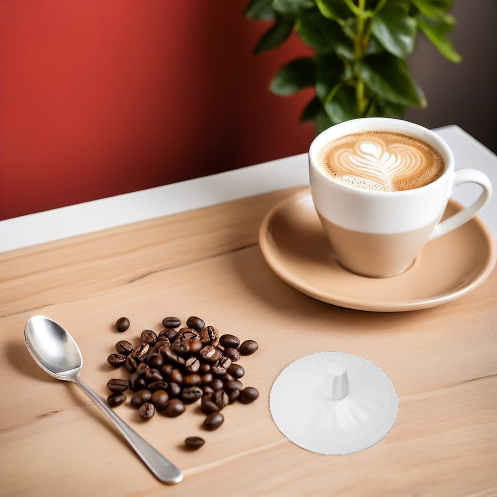 Coffee Tea Replacement - 2 Stück Porzellan-Becherdeckel Ersatz Weiße Keramik-Tassendeckel
