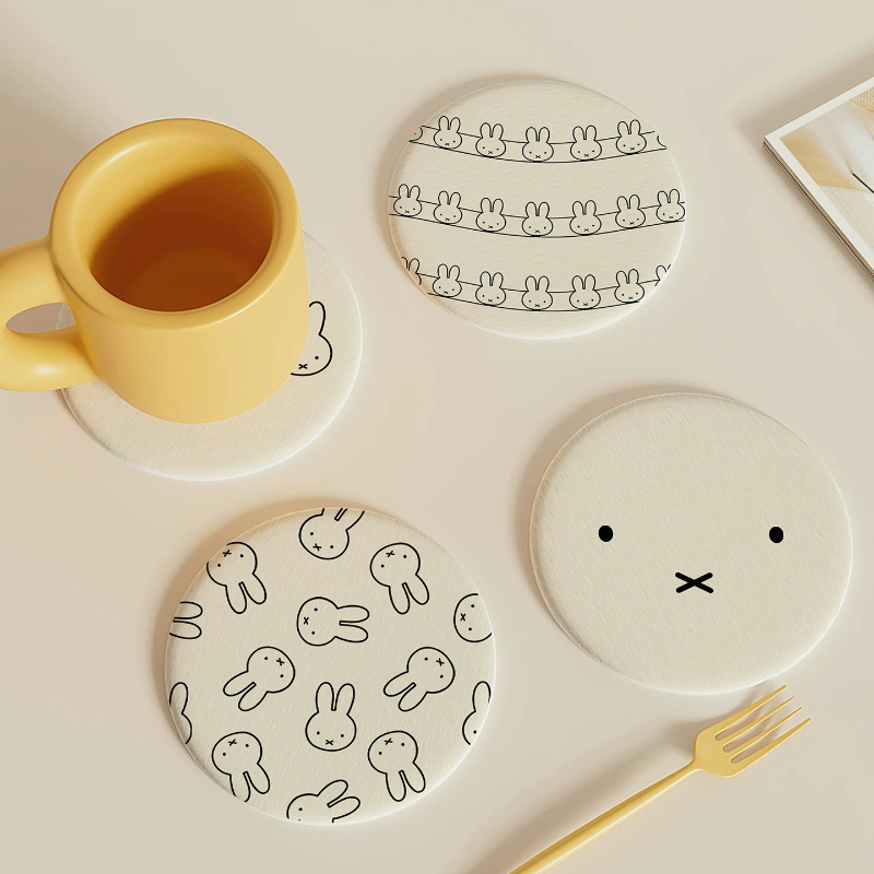 Good Coffee Tea - Miffy Kawaii Anime Untersetzer Niedliche Wasserabsorbierende