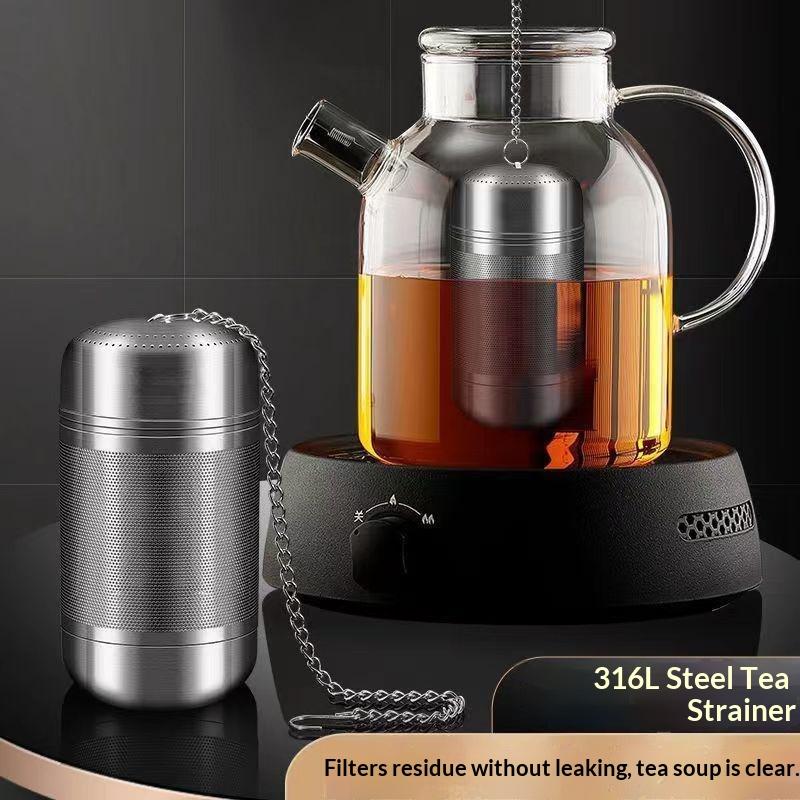 Coffee Tea And Leaf - Edelstahl-Teefilter mit feinem Netz, wiederverwendbarer Gewürz-