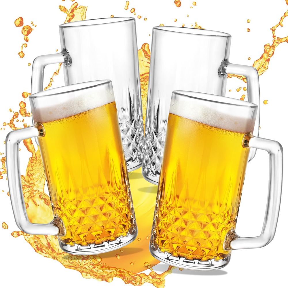 Coffee Tea Or - 20 oz Schwere Glasbecher-Set mit 4
