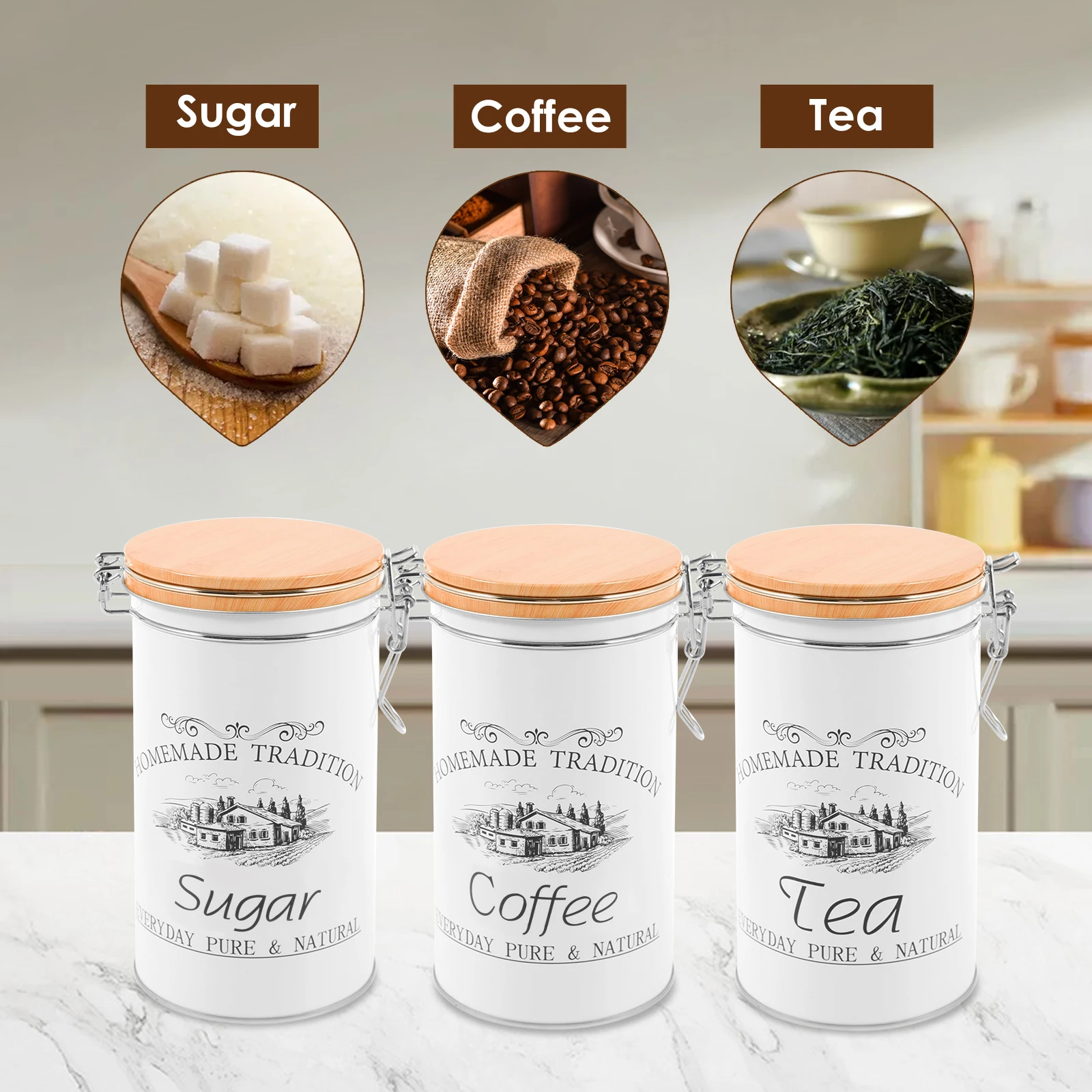 3 Teile/satz Tee Kaffee Zucker – Coffee Tea Sugar Container Set Bewertung und Preis