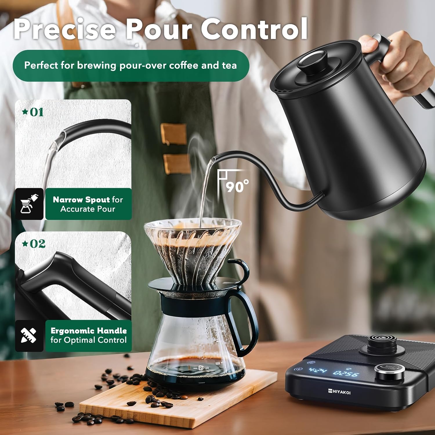 Elektrischer Schwanenhals-Wass – Tea And Coffee Kettle Bewertung und Preis
