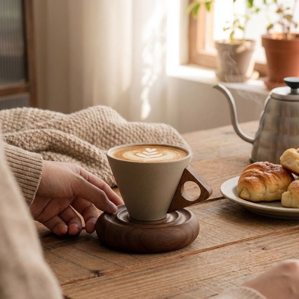 Grobe Keramik-Dreieckstasse im – Coffee Tea Pictures Bewertung und Preis