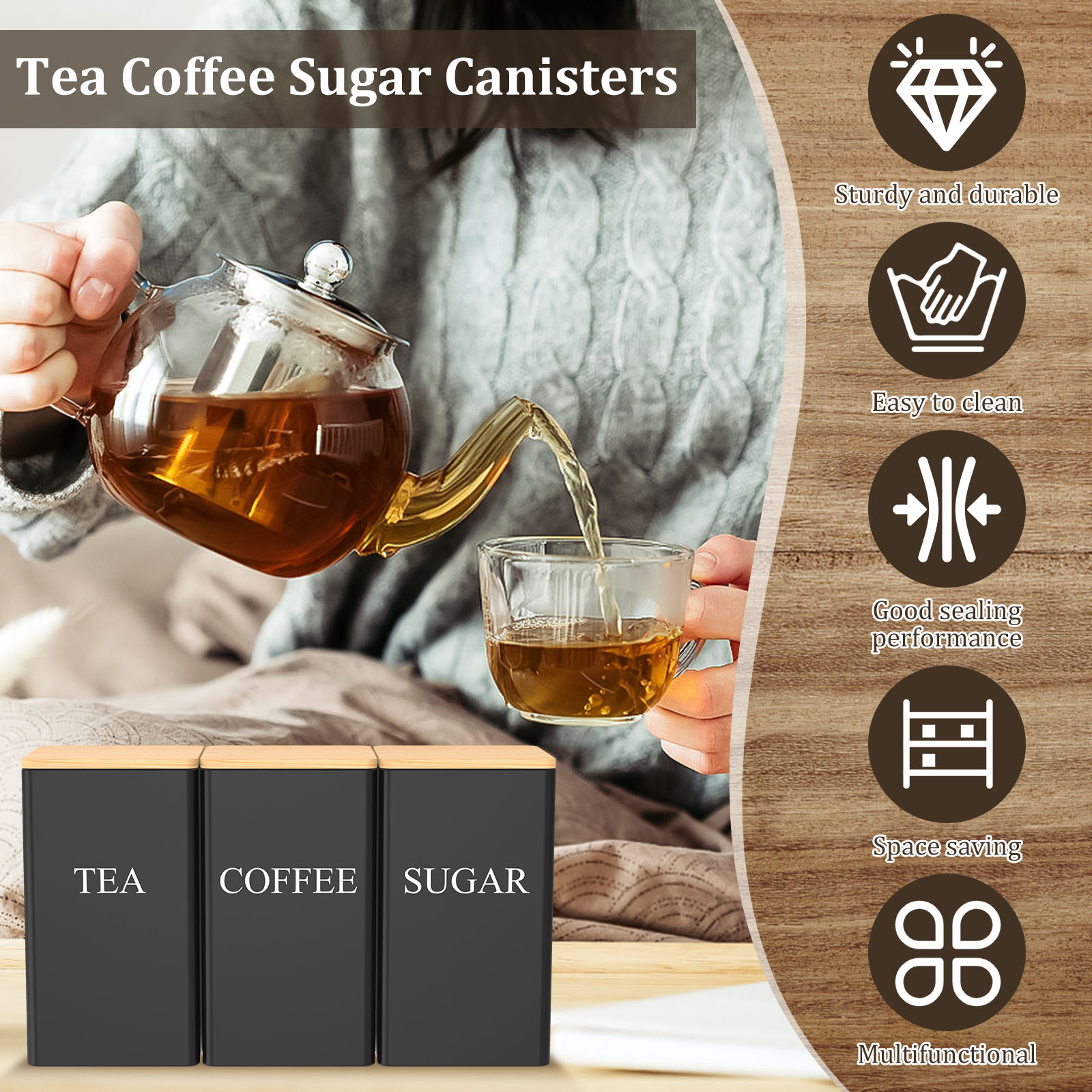 Kaffeebohnen-Vorratsglas aus M – Coffee Tea Sugar Container Set Bewertung und Preis