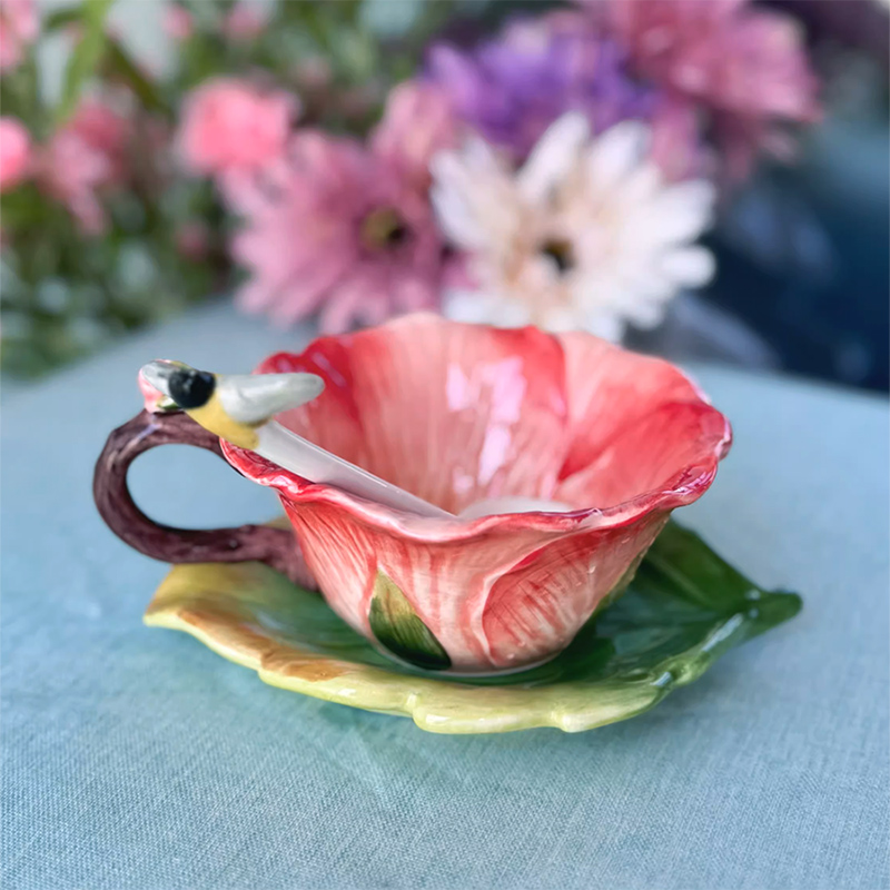 Keramik-Blumen-Kaffeetasse mit – Coffee Tea Or Bewertung und Preis