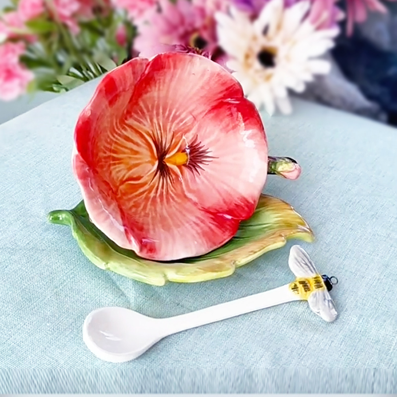 Keramik-Blumen-Kaffeetasse mit – Coffee Tea Or Bewertung und Preis